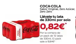 Supermercados MAS COCA-COLA Sabor Original, Zero Azúcar, Zero Zero oferta