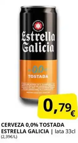Supermercados MAS ESTRELLA GALICIA Cerveza 0,0% tostada oferta