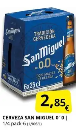 Supermercados MAS SAN MIGUEL 0´0 Cerveza oferta