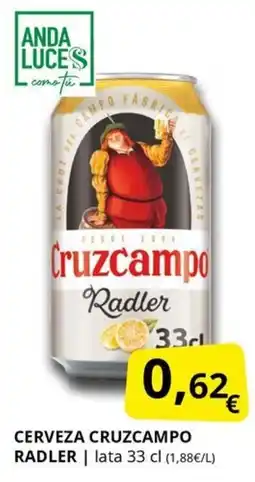 Supermercados MAS CRUZCAMPO Radler cerveza oferta