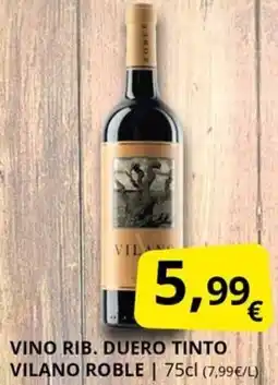 Supermercados MAS Vino rib. duero tinto vilano roble oferta