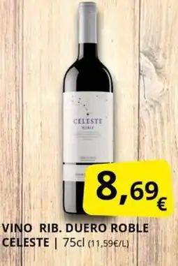 Supermercados MAS CELESTE Vino rib. duero roble oferta