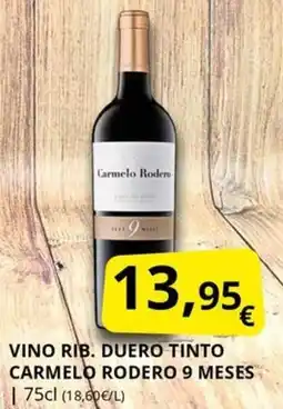 Supermercados MAS Vino rib. duero tinto carmelo rodero 9 meses oferta