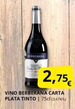 Supermercados MAS Vino berberana carta plata tinto oferta