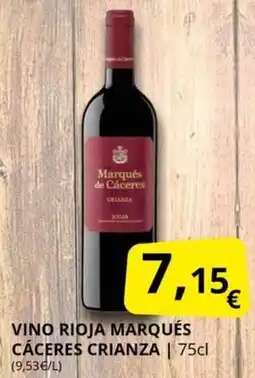 Supermercados MAS Vino rioja marqués cáceres crianza oferta