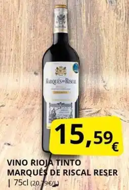 Supermercados MAS Vino rioja tinto marqués de riscal reser oferta