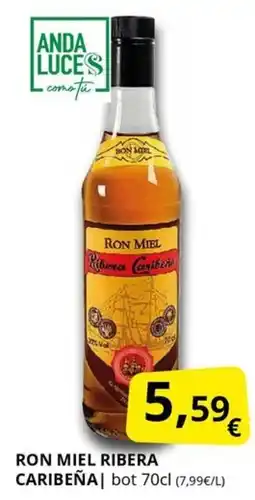 Supermercados MAS RIBERA CARIBEÑA Ron miel oferta