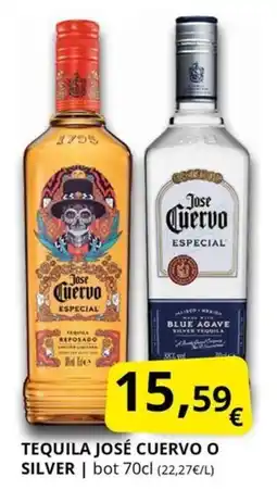 Supermercados MAS JOSÉ CUERVO Tequila o silver oferta