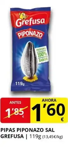 Supermercados MAS GREFUSA Pipas piponazo sal oferta