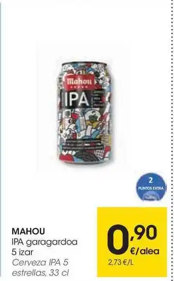 Eroski Mahou IPA Garagardoa 5 Izar 33cl oferta