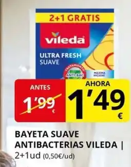 Supermercados MAS VILEDA Bayeta suave ve antibacterias oferta