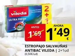 Supermercados MAS VILEDA Estropajo salvauñas antibac oferta