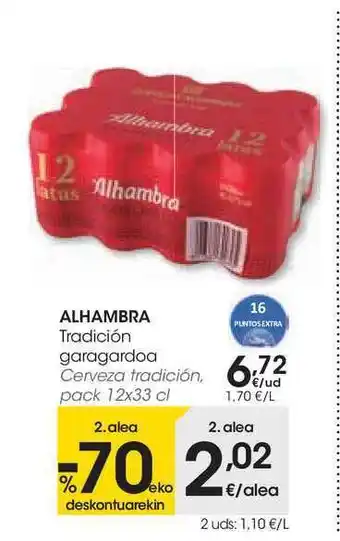 Eroski Alhambra Tradición Garagardoa 12 x 33 cl oferta