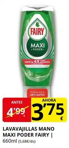 Supermercados MAS FAIRY Lavavajillas mano maxi poder oferta