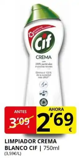 Supermercados MAS CIF Limpiador crema blanco oferta