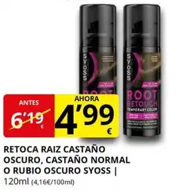 Supermercados MAS SYOSS Retoca raiz castaño oscuro, castaño normal o rubio oscuro oferta