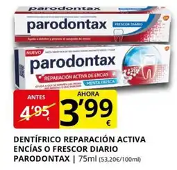 Supermercados MAS PARODONTAX Dentífrico reparación activa encías o frescor diario oferta