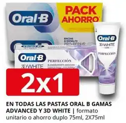 Supermercados MAS ORAL B En todas las pastas gamas advanced y 3d white oferta