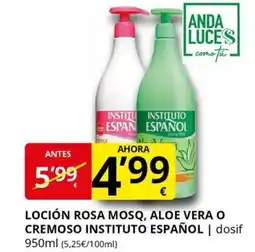 Supermercados MAS INSTITUTO ESPAÑOL Loción rosa mosq, aloe vera o cremoso oferta