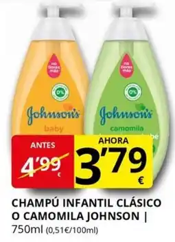 Supermercados MAS JOHNSON Champú infantil clásico o camomila oferta