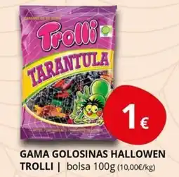 Supermercados MAS TROLLI Gama golosinas hallowen oferta