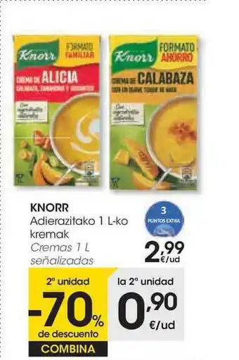 Eroski Knorr Adierazitako 1 L-Ko Kremak 1L oferta