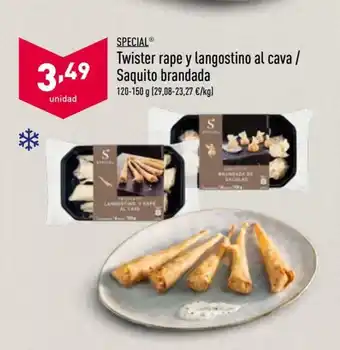 ALDI Twister Rape y Langostino Al Cava / Saquito Brandada 120-150 g oferta