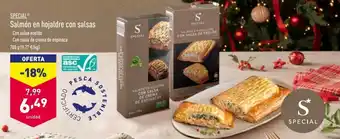 ALDI Salmón En Hojaldre Con Salsas 700 g oferta