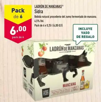 ALDI Ladrón de Manzanas Sidra Pack de 6 x 0.25 L oferta