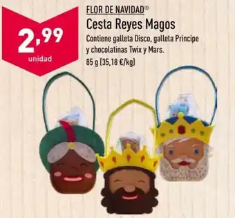 ALDI Flor de Navidad Cesta Reyes Magos 85 g oferta