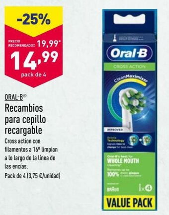 ALDI Oral-B Recambios Para Cepillo Recargable Pack de 4 oferta
