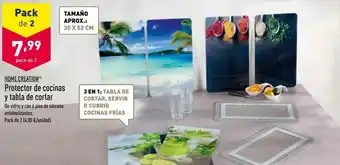 ALDI Home Creation Protector de Cocinas y Tabla de Cortar Pack de 2 oferta
