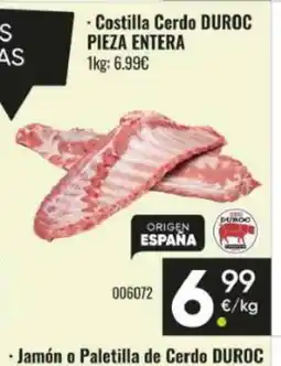 Family Cash DUROC PIEZA ENTERA Costilla Cerdo oferta