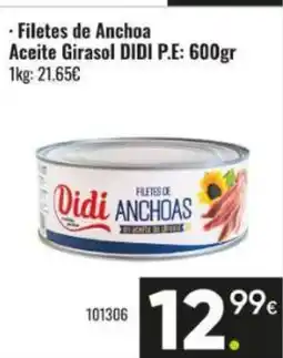 Family Cash DIDI Filetes de Anchoa Aceite Girasol oferta