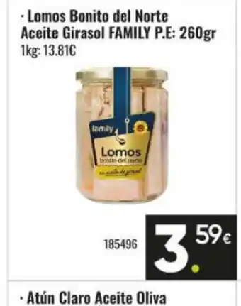 Family Cash FAMILY Lomos Bonito del Norte Aceite Girasol oferta