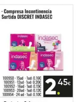 Family Cash DISCRET INDASEC Compresa Incontinencia Surtida oferta