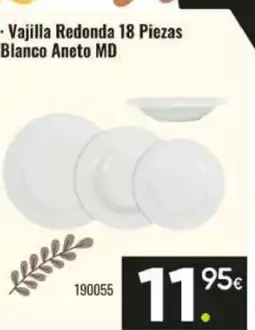Family Cash Vajilla Redonda 18 Piezas Blanco Aneto MD oferta