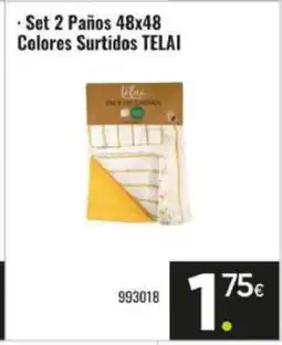 Family Cash TELAI Set 2 Paños 48x48 Colores Surtidos oferta
