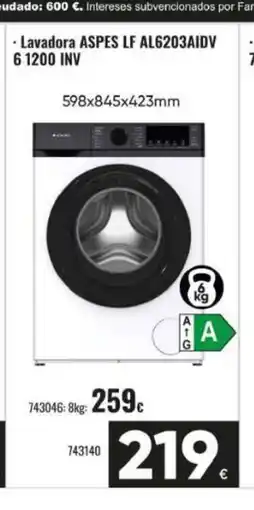 Family Cash ASPES Lavadora LF AL6203AIDV 6 1200 INV oferta