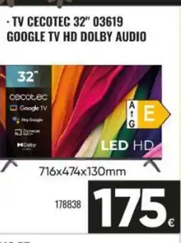 Family Cash CECOTEC TV 32" Google tv hd dolby audio oferta