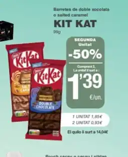SPAR Fragadis KIT KAT Barretes de doble xocolata o salted caramel oferta