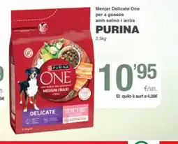 SPAR Fragadis PURINA Menjar Delicate One per a gossos amb salmó i arròs oferta