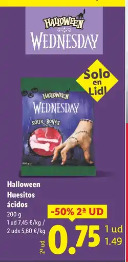 Lidl HALLOWEEN Huesitos ácidos oferta