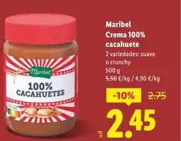 Lidl MARIBEL Crema 100% cacahuete oferta