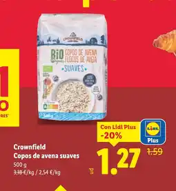 Lidl CROWNFIELD Copos de avena suaves oferta