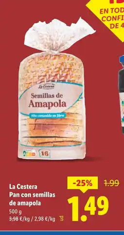 Lidl LA CESTERA Pan con semillas de amapola oferta