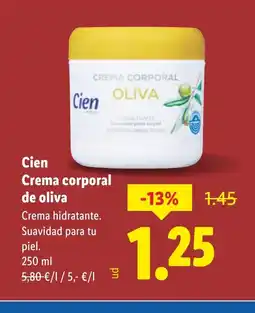 Lidl CIEN Crema corporal de oliva oferta