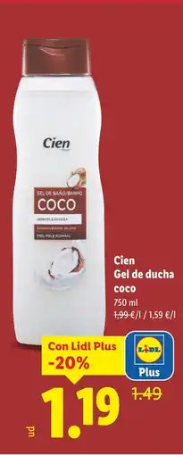 Lidl CIEN Gel de ducha coco oferta