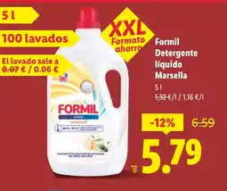 Lidl FORMIL Detergente líquido Marsella oferta