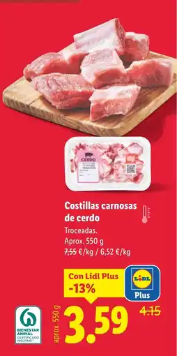 Lidl Costillas carnosas de cerdo oferta